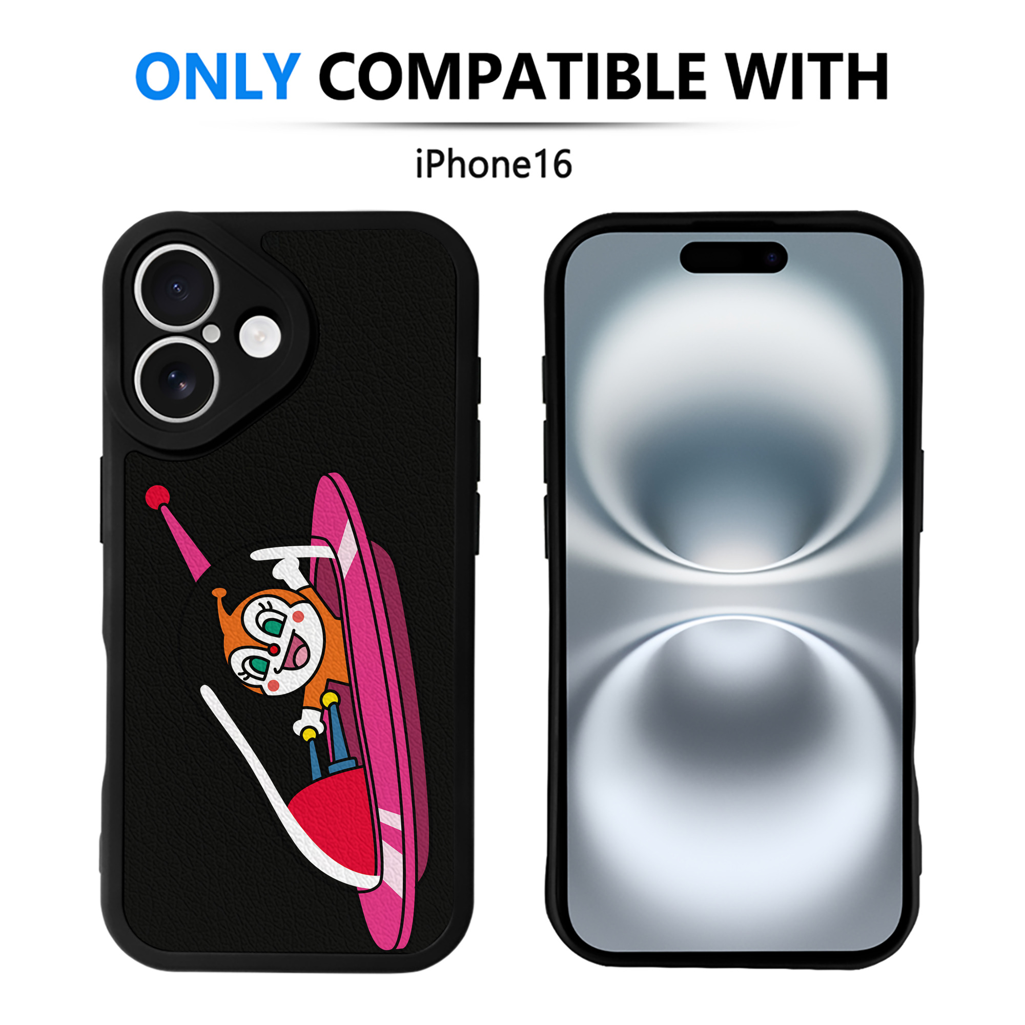 （画像用） アンパンマン Anpanman 【iPhone 16シリーズ対応】シリコンスマホケース（レザー調） 材質：シリコン